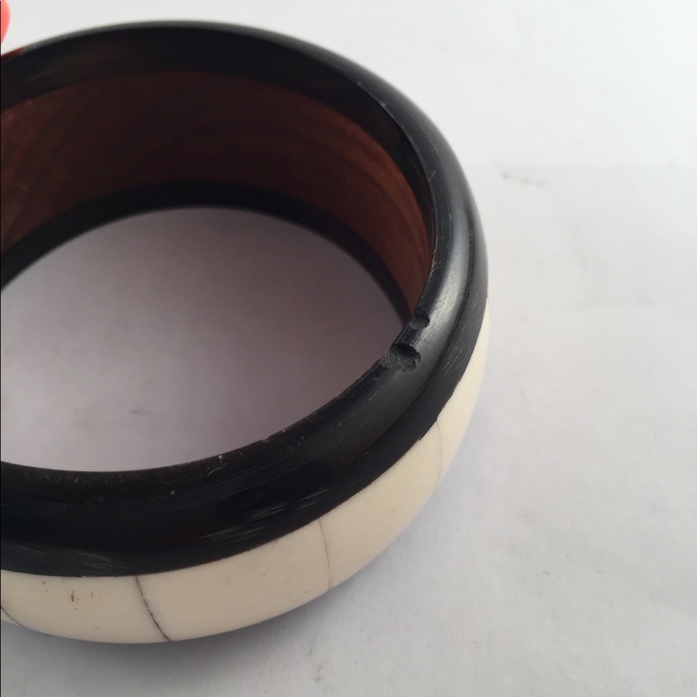 Bangles - black/cream and coral